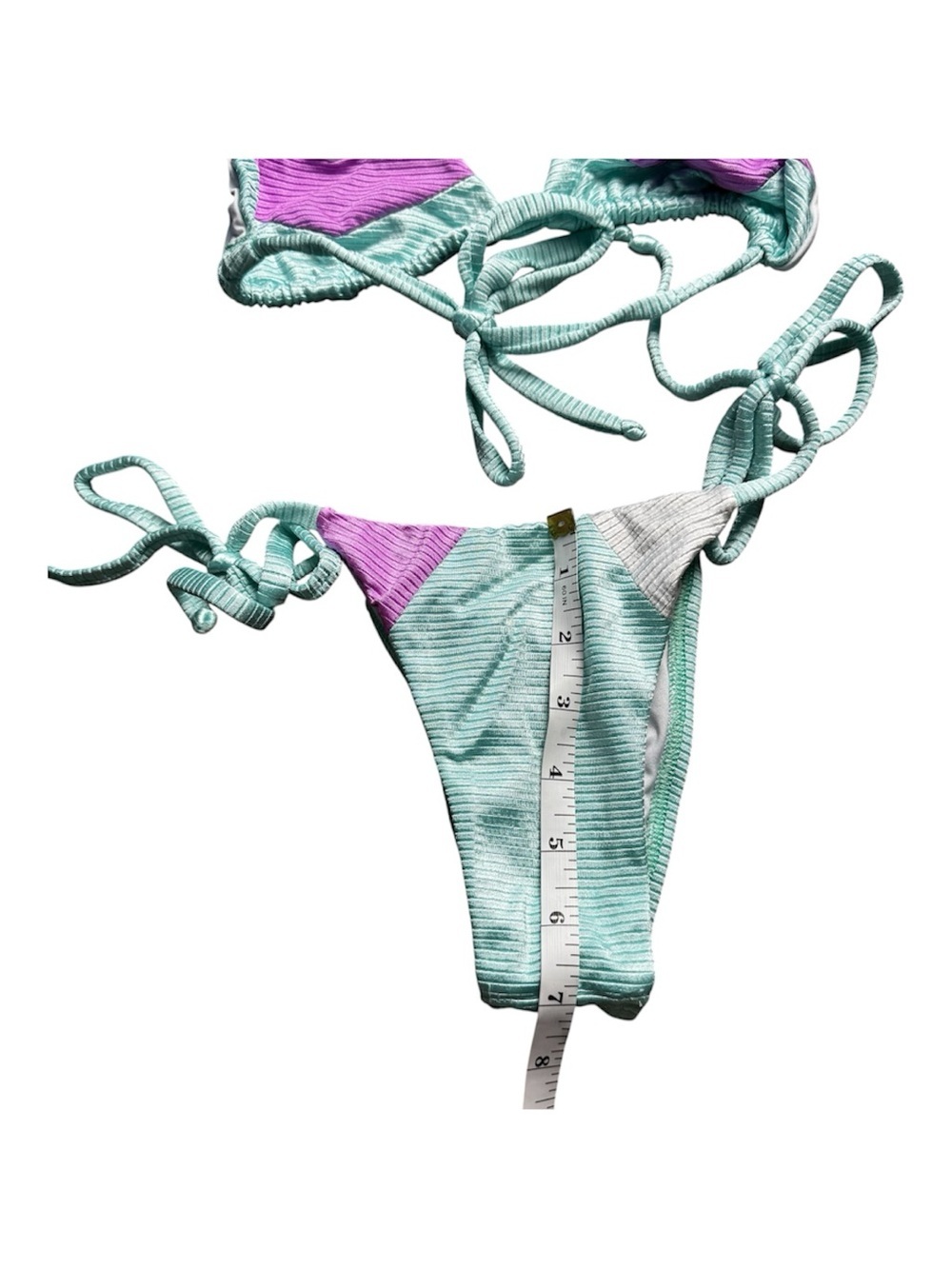 MadeinBrazil Light Aqua String Bikini Set - Picture 3 of 5